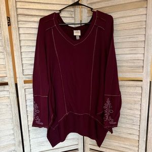 Women's Burgundy Knox Rose Tunic Size Lage